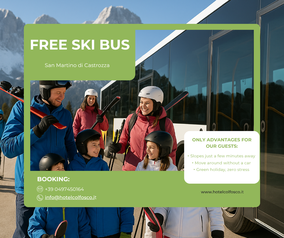 Free Ski Bus for Hotel Colfosco Guests